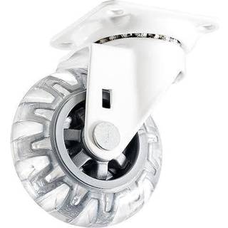 Habo 4107 møbelhjul med plade, hvid, 75 mm