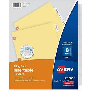 Avery 23285 Inds?ttelige store faneblad Dividers bogstavst?rrelse Ryd faner 8-faner/s?t