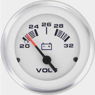 Voltmeter Veethree Lido, dugfri, Ø52 mm, 24 V, sølv/hvid, 20 - 32 V