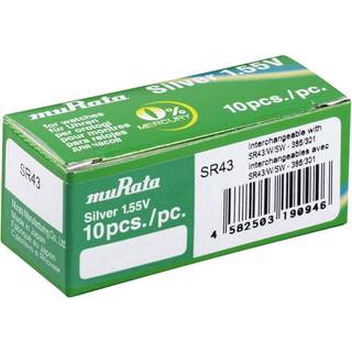 Batteri Murata 301/386 Knapcellebatteri 1 stk. SR43-2 - Unisex - Silver oxide