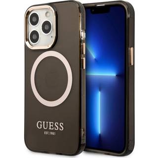 Guld outline gennemsigtig MagSafecover til iPhone 13 Pro Max - sort