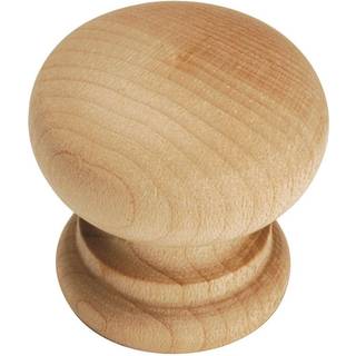 Hickory Hardware Natural Woodcraft Cabinet Knob P684-UW 2 Pack Round 1-1/4-tommer uafsluttet tr?