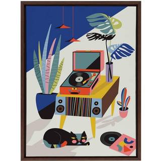 Kate og Laurel Sylvie Chill Out Saturday Framed Canvas Wall Art af Rachel Lee fra My Dream Wall 18x24 Brown Mod Modern Art For Wall