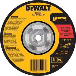 Dewalt DW4999 7 """" x 1/4 """" x 5/8 """"-11 """" Generelt formål Metalslibningshjul