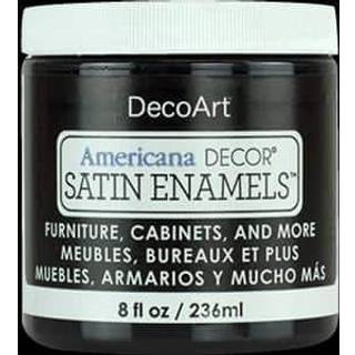 Decoart Satin Emaljer Akrylmaling 8 fl. oz. Jar Classic Black (pakke af 1)