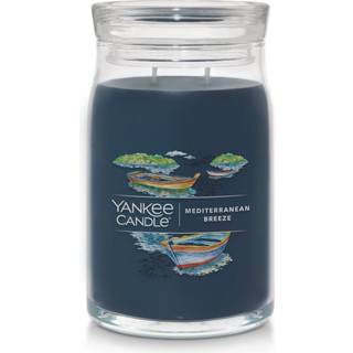 Yankee Candle Middelhavsm?ssig brise duftende signatur 20 oz stor krukke 2-wick stearinlys over 60 timers forbr?ndingstid