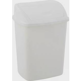 Affaldsspand 15 liter med svinglåg til gulv eller væg i plast hvid