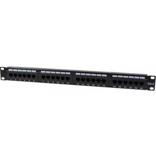 LogiLink Patchpanel 24-portar Cat6 för 19" rack U1 Svart