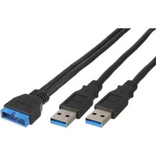 USB 3.0 adapter kabel, 2x USB A han til bundkort- 0.4 m