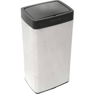 Affaldsspand til gulv i rustfrit stål 45 liter sort låg med sensorfunktion
