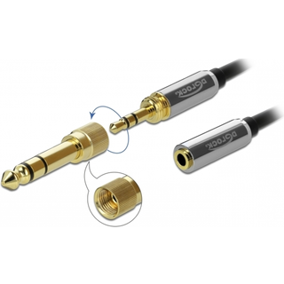 Delock High Quality Minijack/Jack forlængerkabel - 5 m