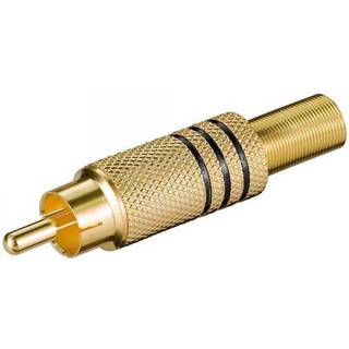 Phono RCA han stik (Ø 7,0 mm.), sort | PRIS-MATCH