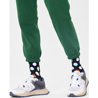 Navy Polka Dot Socks | Fun & Colorful Crew Socks - Navy, White, Red - 41-46