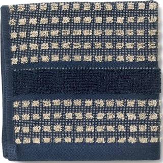 Juna Check vaskeklud mørkeblå/sand 30x30 cm