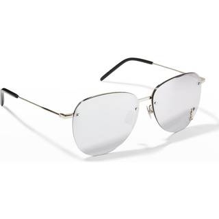 Saint Laurent SL 328/K M Asian Fit 002 61 Solbriller Mænd Silver - Shiny Silver - 61mm
