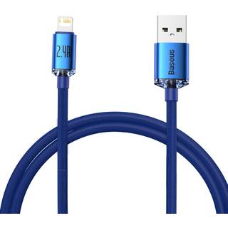 Baseus - Krystalstrålende USB til Lightning-kabel, 2.4A, 1.2m (blå)