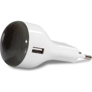CAPiDi USBNL2.1A Natlys med USB-oplader sort