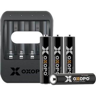 Batterioplader Oxopo til Li-ion inkl. 4 AAA 550mah Li-ion