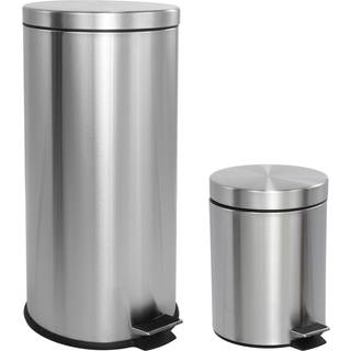 Happimess HPM1000A Oscar 8-Gallon trin-åben papirkurven kan med gratis mini-papirkurven kan moderne fingeraftryksbevis til hjemmekøkkenkontoret S