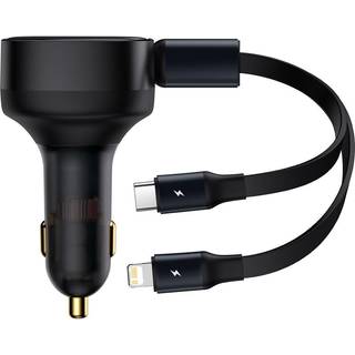 Baseus - Car Charger Enjoyment with cable USB C Lightning 3A 30W Black
