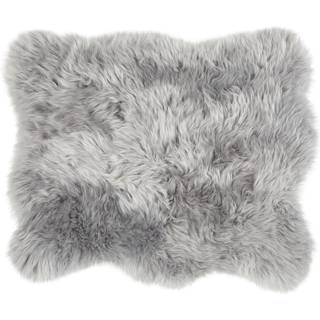 Shepherd Moa Rund Sædepude 45x35cm Langhåret Hvid - Hynder Grå - 560-4535020