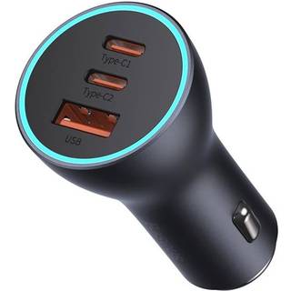 Baseus Car charger Golden Contactor Pro 2x USB-C 1x USB 65W (grey)