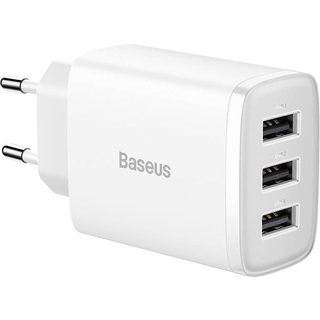 Baseus Compact Quick Charger 3x USB 17W (White)