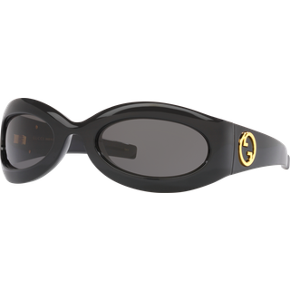 Gucci GG1247S 001 60 Solbriller Kvinder Black - Black - 60mm
