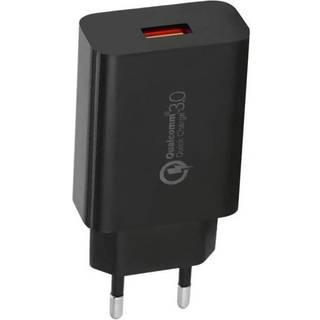 SiGN Vægoplader USB-A QC 3.0, 18W, 3A - Sort