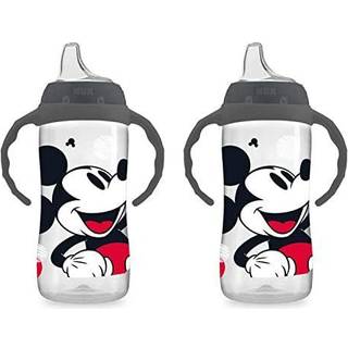 NUK Mickey Mouse Stor Læringskop 10 oz (ca. 296 ml) 2 stk - BPA-fri Spildsikker med Nemme Grebhåndtag, Opvaskemaskinesikker, Fra 9 måneder