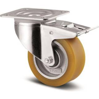 Tente 4687ITP125P63 Hjul bremse, polyuret, plade 140x110 Ø125 mm