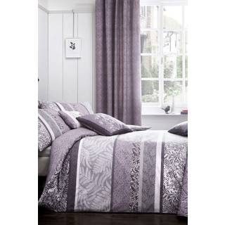 Dreams & Drapes Dreams & Drapes Purple Hanworth Panel Stripe Duvet Cover And Pillowcase Set