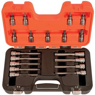 Torx-topsæt 1/2" 4kt, 18 lange+korte toppe T20-T60