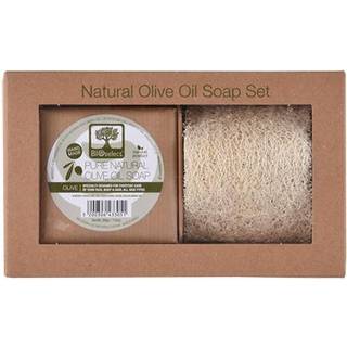BIOselect Gavesæt Håndlavet olivensæbe + Raw Loofah - 1 pk.