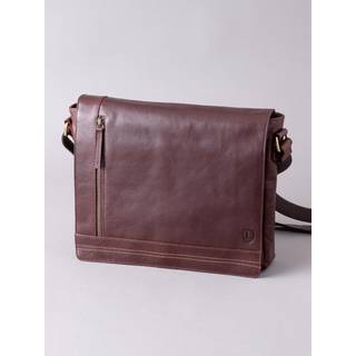 Lakeland Leather Lakeland Leather Brown Large Keswick Leather Messenger Bag