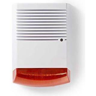 Nedis - Dummy Security Sirene | IP44 | Batteri | Udendørs | Hvid / Orange - DUMSS20WT