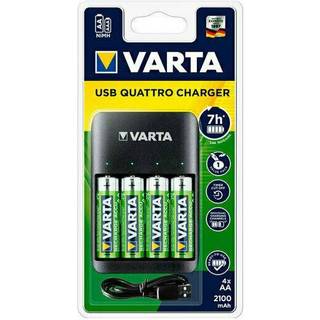 Varta USB Quattro oplader + 4 x AA ➞ På lager - klar til levering