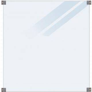 PLUS lamineret glashegn til firkantede stolper inkl. galvaniserede beslag, frosted, 90 x 91 cm