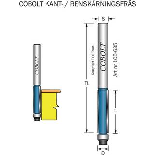 Cobolt 105-635 Kantskærer med styrelejer