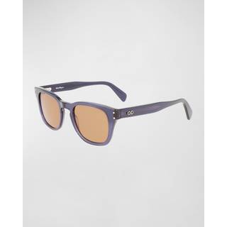 Ferragamo Mand SF1057S 456 Solbriller Acetat Blå Brun Firkantet Normal Fotokromatisk