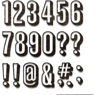 Thinlits Die Set Alphanumeric Shadow Numbers