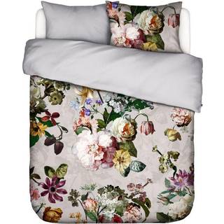 Blomstret sengetøj 140x220 cm - Fleur grey - Vendbar sengesæt i 100% bomuldssatin - Essenza sengetøj