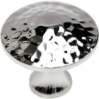Hickory Hardware P2170-CH Craftsman Collection Round Hammered Knob Chrome 1-1/4 Inch Diameter