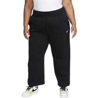 Nike Sportswear Phoenix Fleece-sweatpants med høj talje og brede ben til kvinder (plus size) - sort - 1X