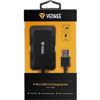 Yenkee YHB 4341BK - hub - 4 ports USB hub - 4 ports - Sort