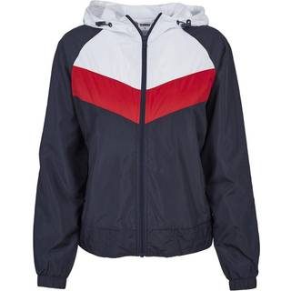 Urban Classics Dame 3-Tonet Windbreaker Navy/Hvid/Fire red - M
