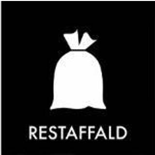Piktogram til affaldssortering, Klistermærke, 12 x 12 cm Restaffald