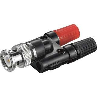 BNC forlænger adapter (BNC Han - 4mm-banan stik 2x hun) | PRIS-MATCH