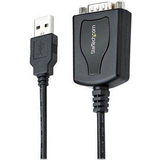 StarTech.com 3ft (1m) USB to Serial Cable with COM Port Retention DB9 Male RS232 to USB Converter