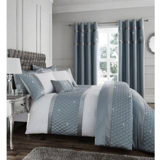 Catherine Lansfield Catherine Lansfield Teal Blue Sequin Cluster Duvet Cover and Pillowcase Set